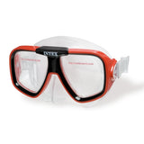 Red swimming mask.