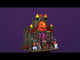 Resin building for a Lemax display. Designed to look like a crypt decorated with carved pumpkins, skulls, flames, vines, tombstones and broken windows.