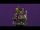 Resin building for a Lemax display. Designed to look like a Victorian-era building with skeleton accents, pumpkins, witches and frog statues.