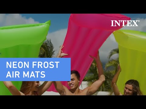 Neon colored pool mattresses.