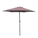 Outdoor Living - 7.5' Market Bronze Frame Brown Canopy Umbrella