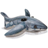 Pool inflatable shaped like a shark.