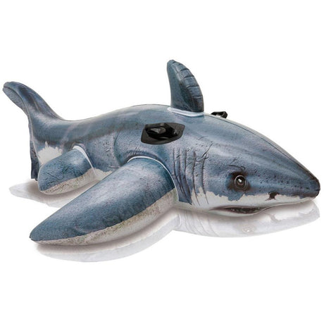 Pool inflatable shaped like a shark.